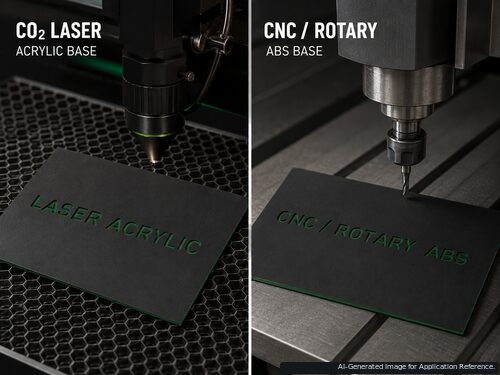 LYS-7078 separate CO2 laser acrylic and CNC rotary ABS black green processing configurations